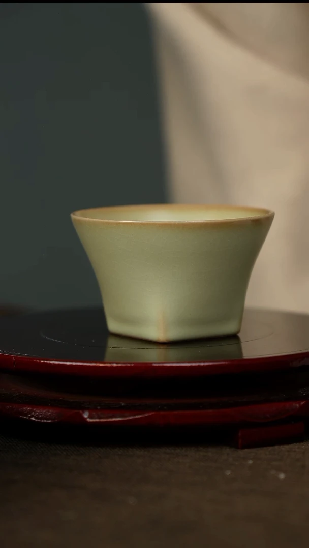 全品 粉青 天圆地方 带底款