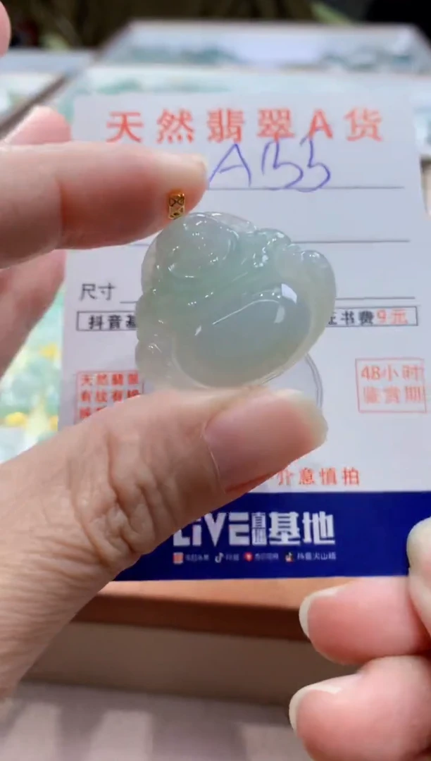 颈饰18K金镶嵌翡翠天然缅甸a货翡翠