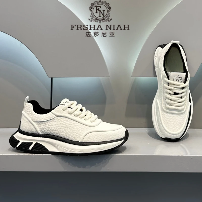 法莎尼亚高端老爹鞋2025秋季新款皮面运动休闲鞋潮流厚底高奢潮鞋