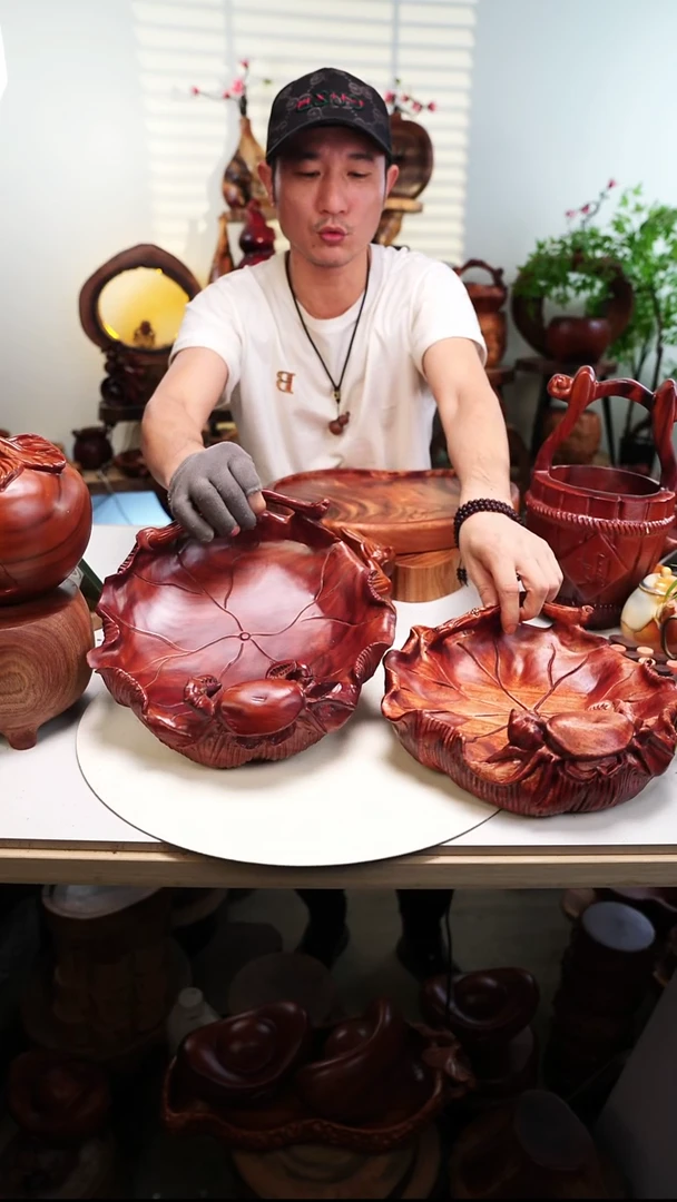 木香樟木摆件/河蟹盆