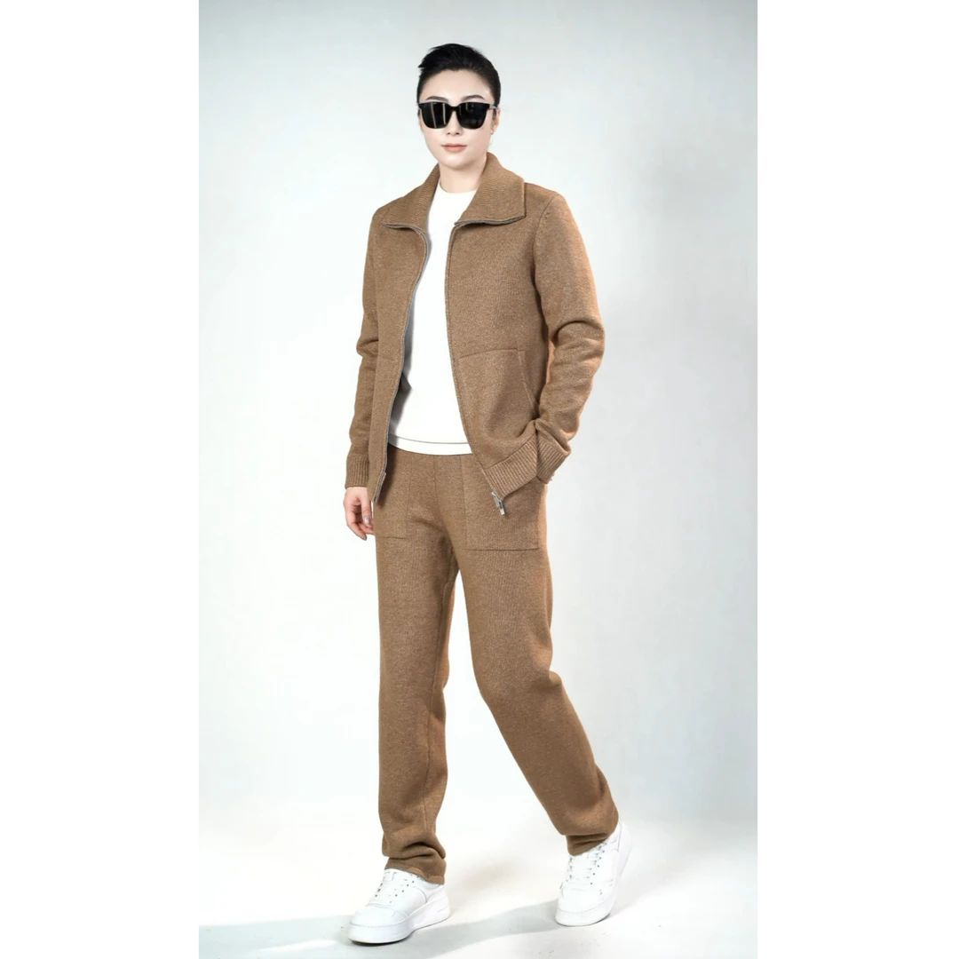 男士时尚老钱风套装1588+1589秋冬轻奢慵懒风羊毛混纺面料套装/严