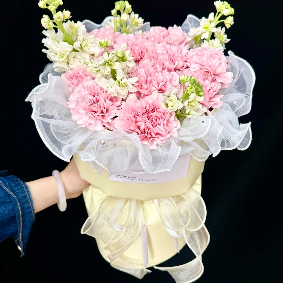 【爱的感恩】粉康乃馨混搭花束送妈妈送长辈生日礼物鲜花送花上门
