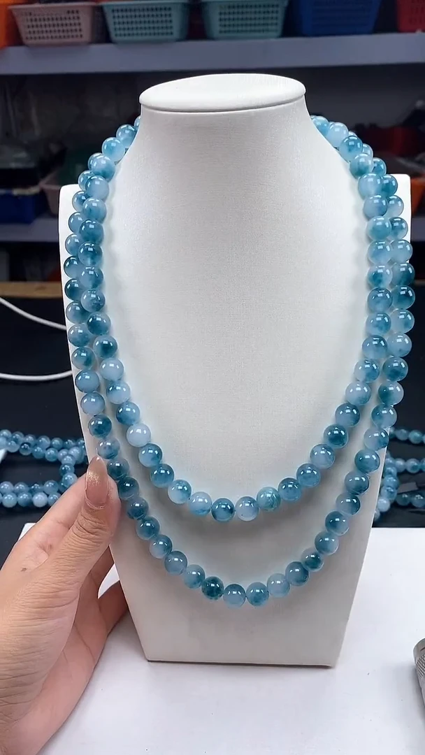 无非金属蓝飘花项链