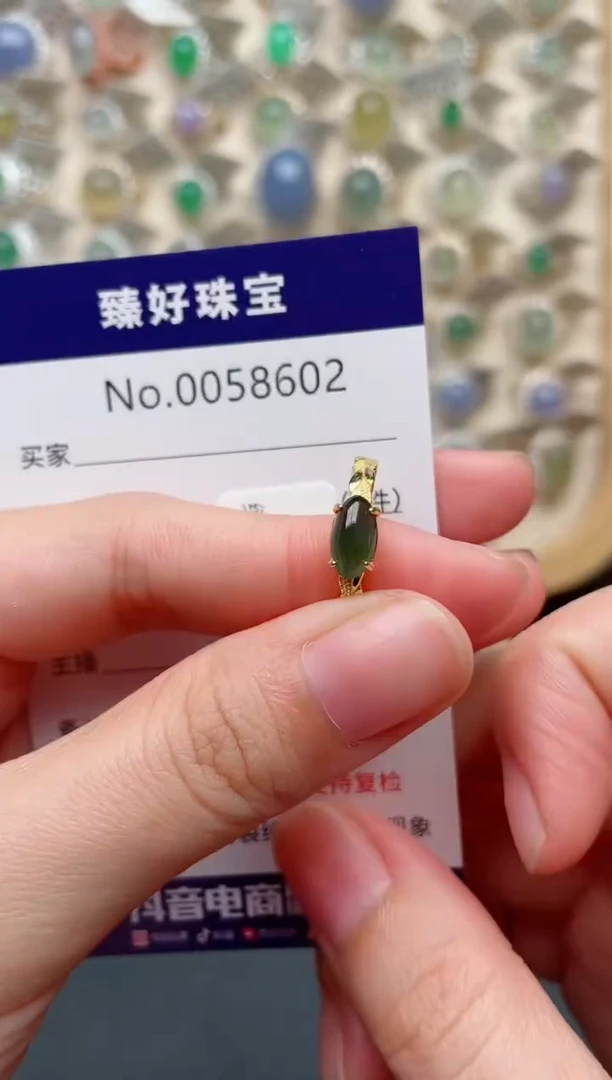 翡翠戒指银S925镶嵌.