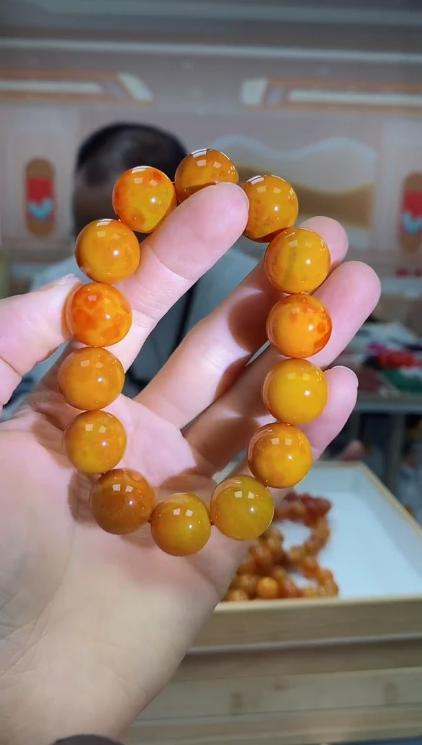未镶嵌手串玛瑙/玉髓红花玛瑙手串尺寸16mm