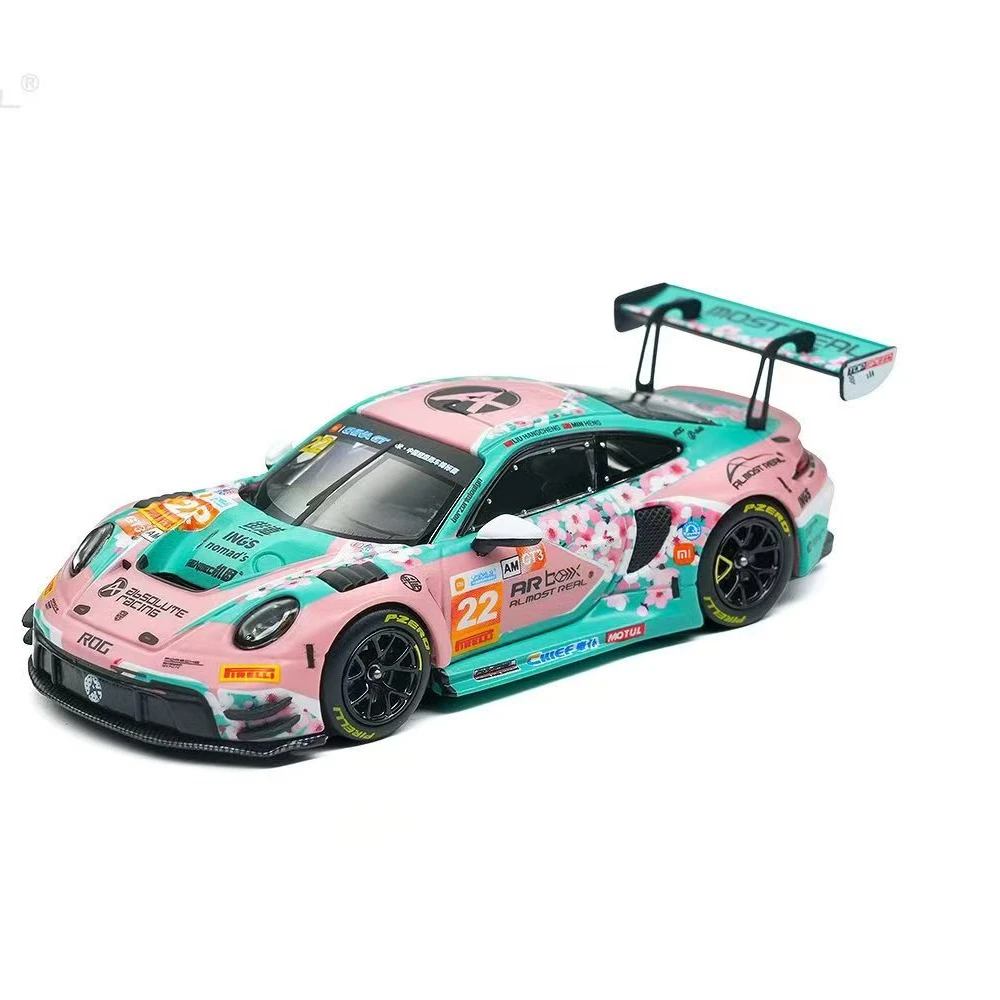 【预售】AR Box 1:64 保时捷 911 GT3 R 22号 粉色合金汽车模型