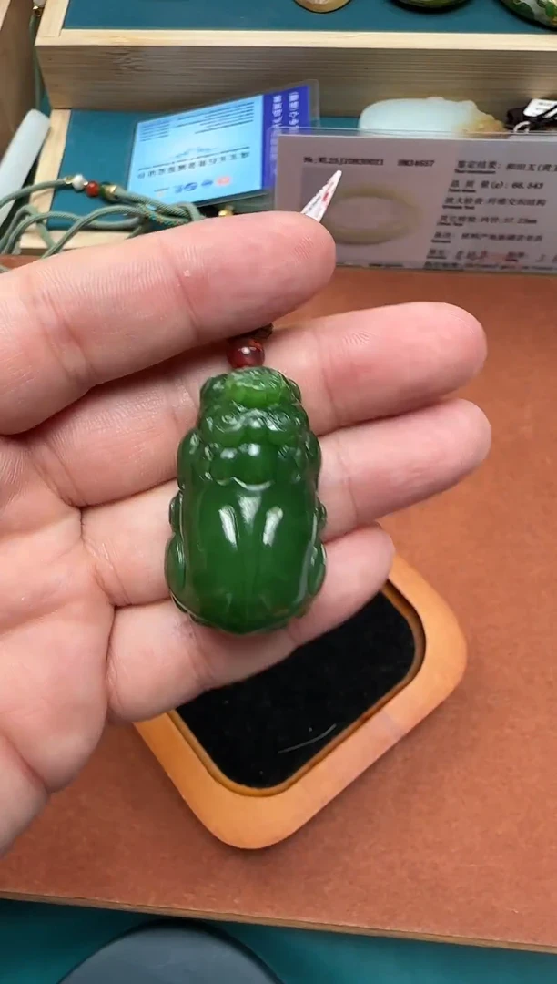 颈饰未镶嵌和田玉碧玉貔貅