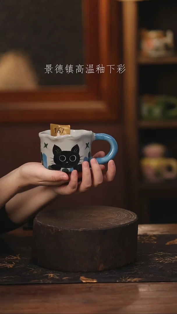 陶瓷景德镇高温釉下手绘陶瓷@L167@