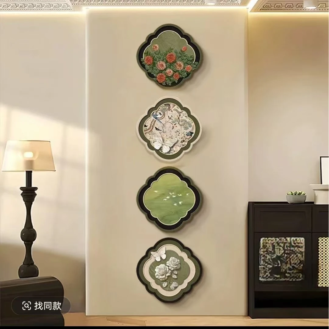 中古风入户玄关装饰画法式客厅电视背景墙壁复古走廊四联400