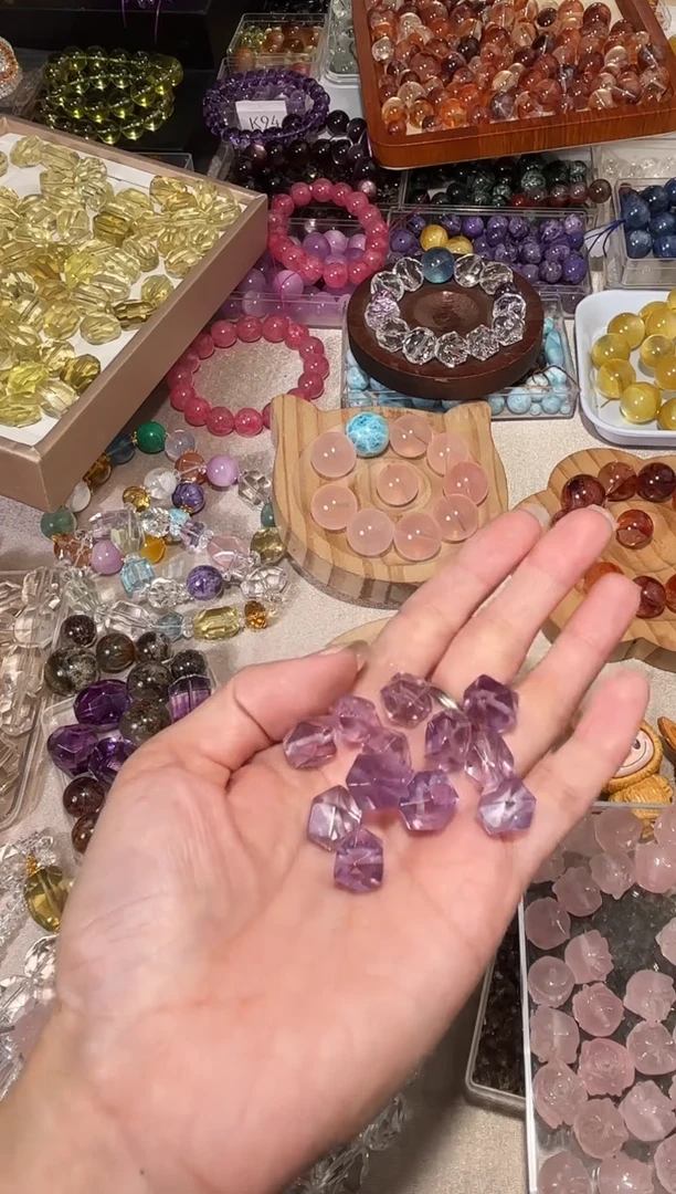 水晶手串未镶嵌G24紫水晶八角卡10单颗