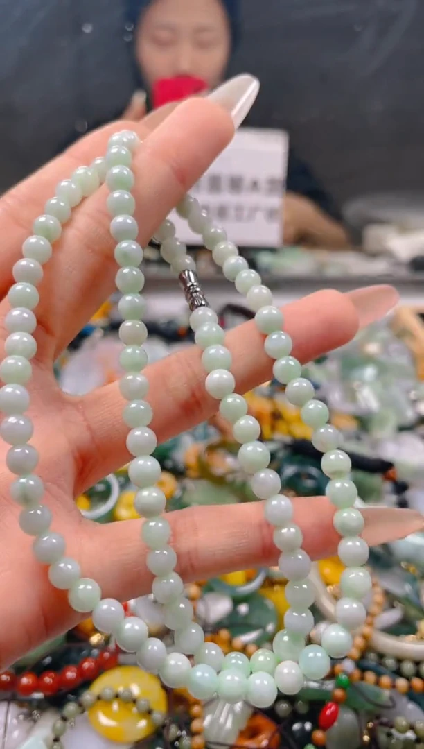 【闪购商品】翡翠颈饰未镶嵌5-6MM/L/翡翠A货一图一物