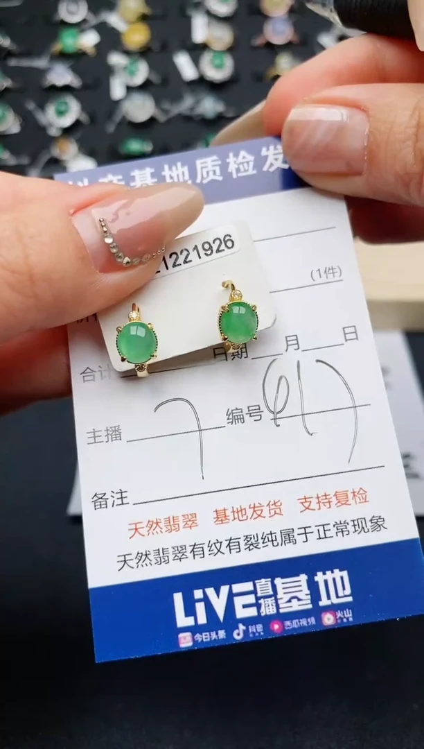 【闪购商品】翡翠耳饰银S925镶嵌............