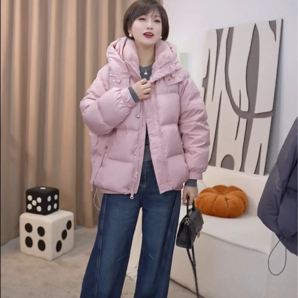 时尚厚款宽松羽绒服女