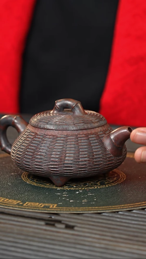 【闪购商品】紫砂茶壶CYL 紫御砂 竹编石瓢 280cc