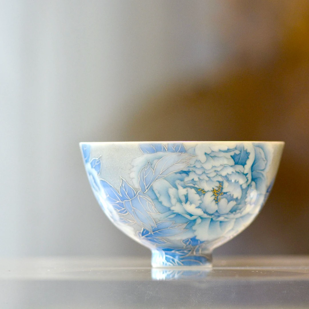 小谦堂  东方美人天青鸡心杯   饮茶品茗茶具中式茶道喝茶银