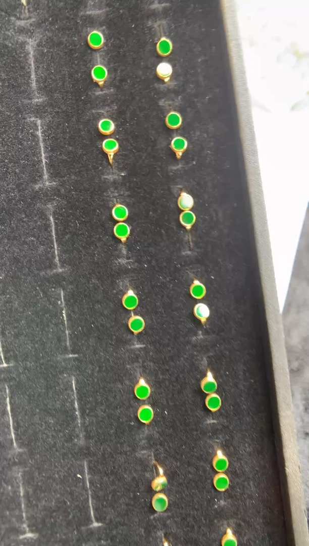 翡翠银S925镶嵌耳饰耳钩 多样性发其一