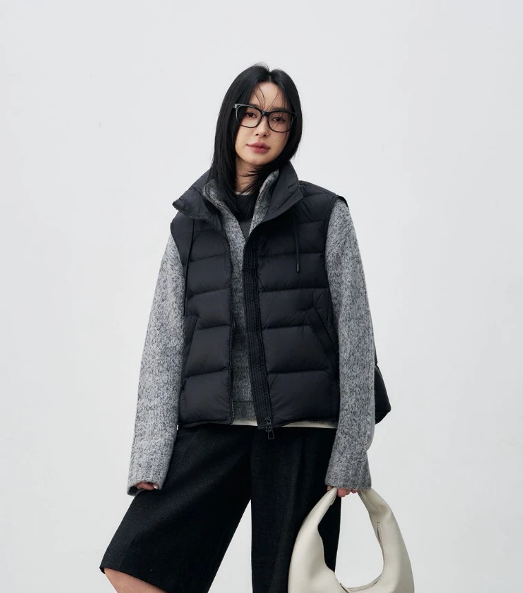 新国标安心绒羽感面料泡芙感马甲羽绒服