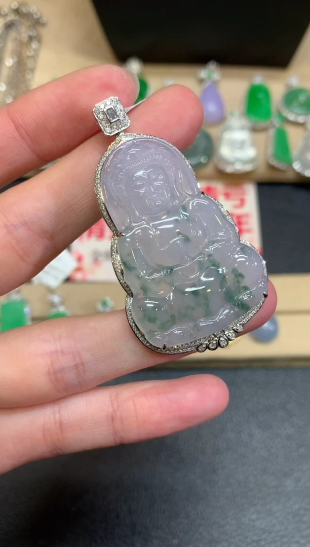 【闪购商品】翡翠颈饰18K金镶嵌观音【无服务费】