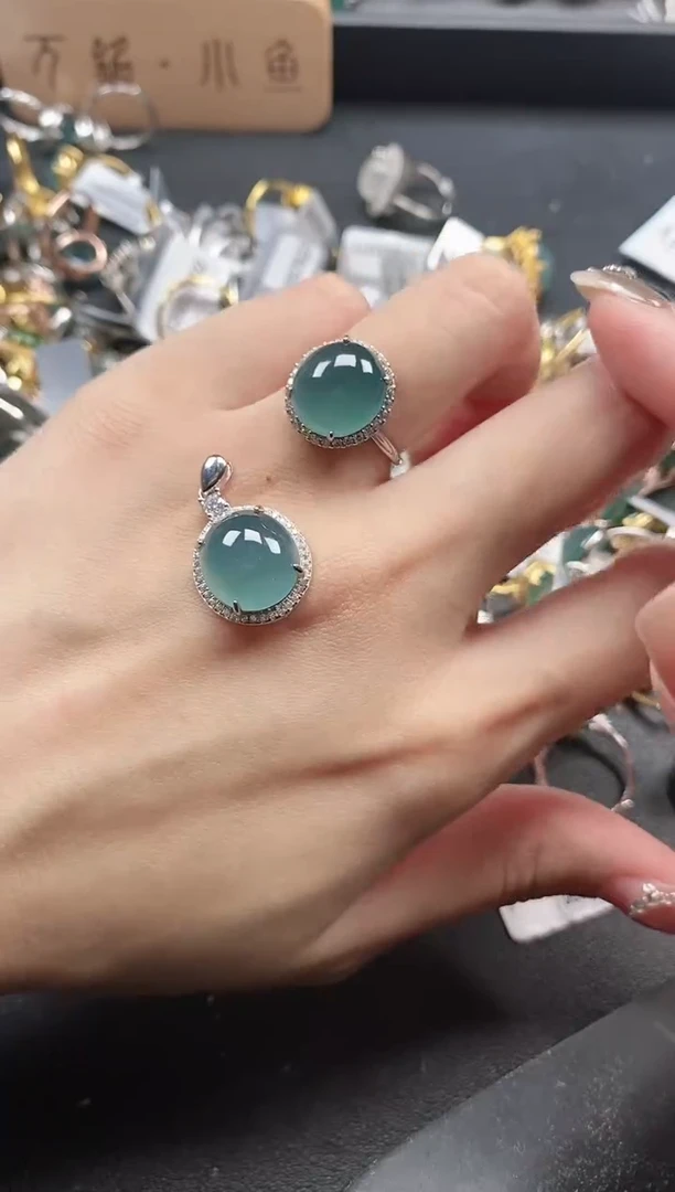 银S925镶嵌戒指翡翠51151