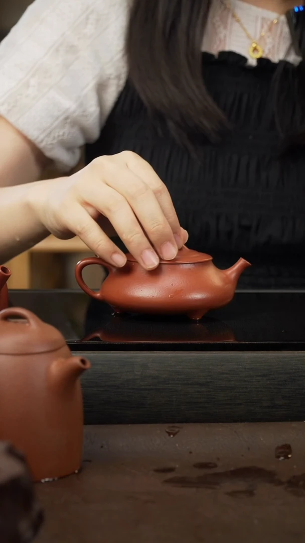 茶壶紫砂挥*人100，喜瓢，朱泥，180cc