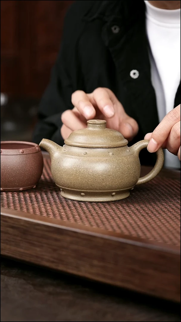 茶壶紫砂岩中泥大太极鼓三+战鼓杯