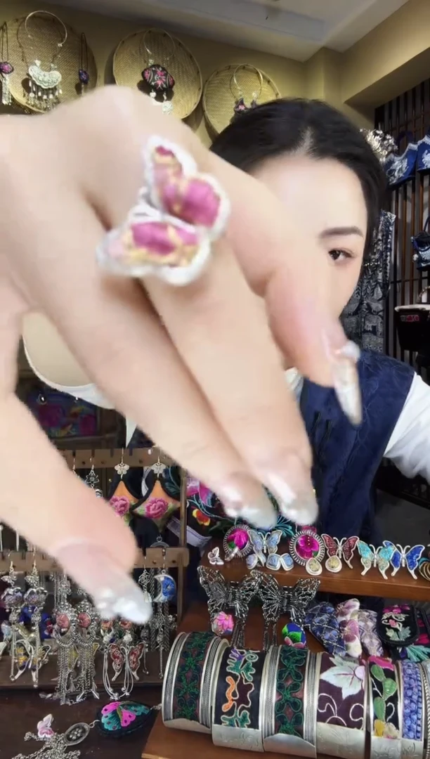 刺绣非遗刺绣民族风戒指