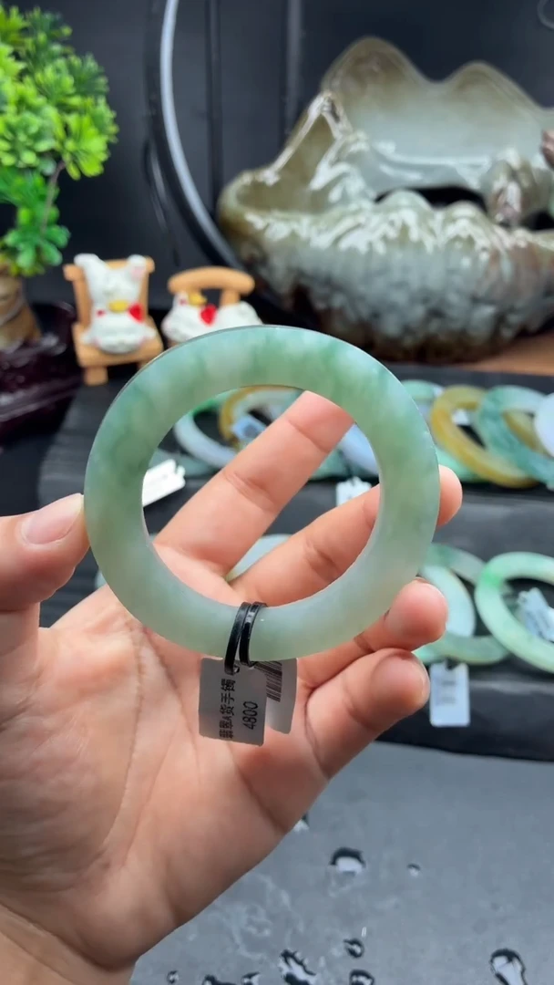 未镶嵌手镯定制翡翠春水芙蓉特色美美镯47-55-9