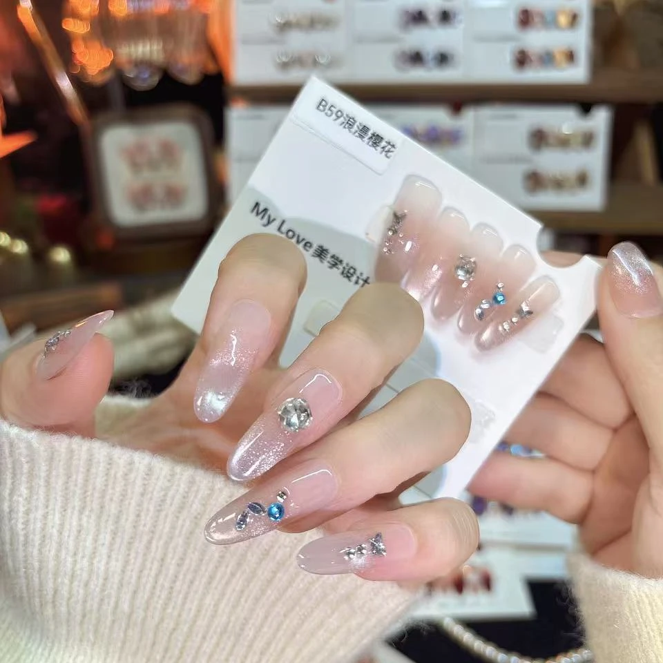 B59【浪漫樱花】新年款纯手工秋冬显白气质穿戴甲