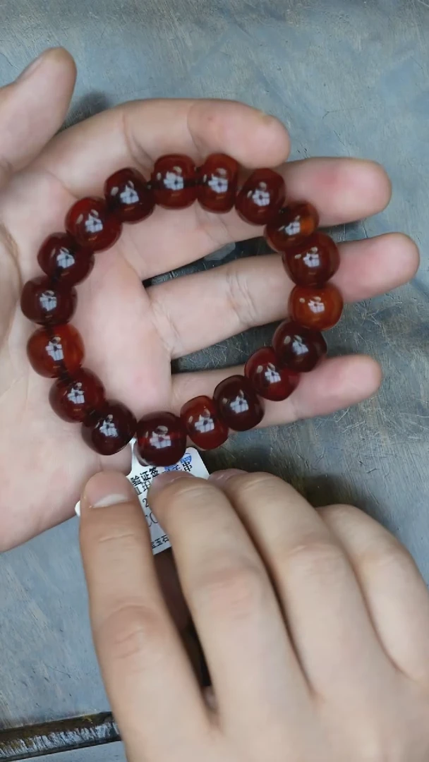 【闪购商品】琥珀裸石未镶嵌13+老型血珀手串