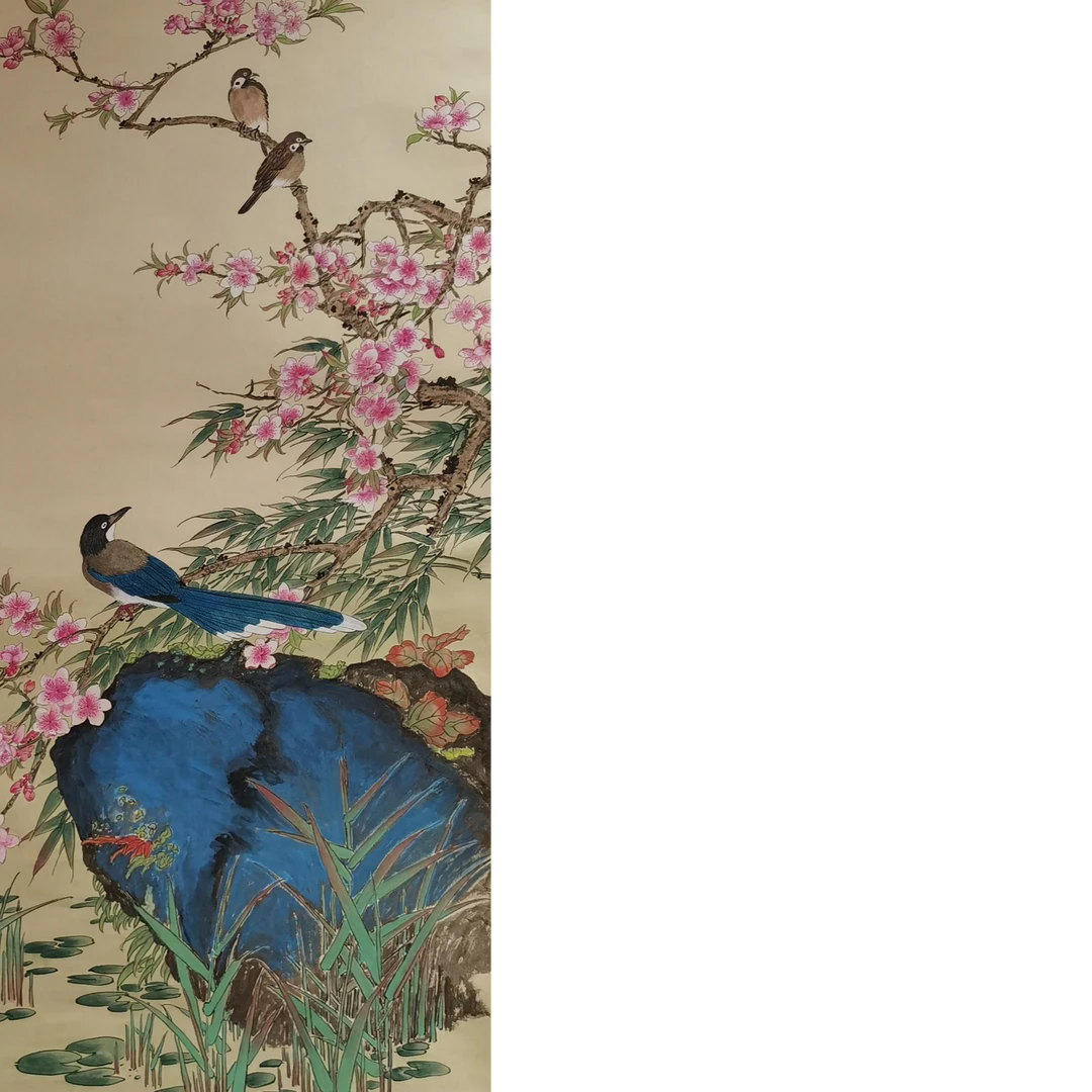 【辽拍】V250709-2-411《花鸟》（4.5平尺) 纸本镜片  ws1110早