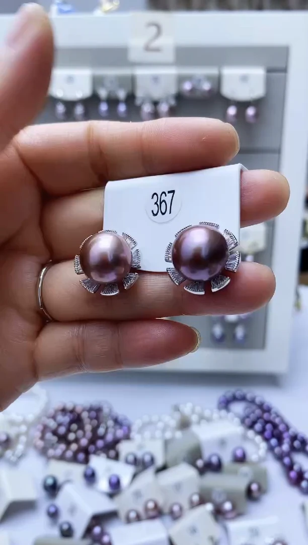 【闪购商品】淡水珍珠耳饰银S925镶嵌367