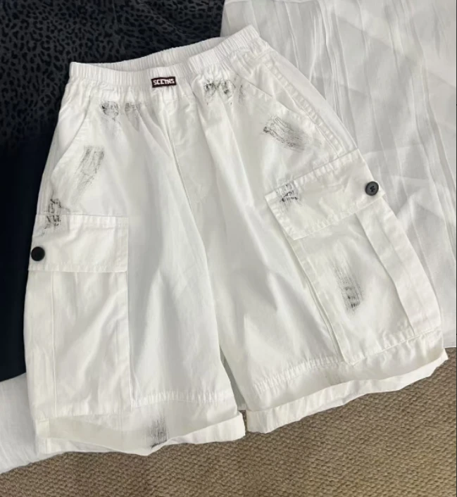 2025年夏季新款儿童休闲百搭宽松时尚洋气80253白色短裤