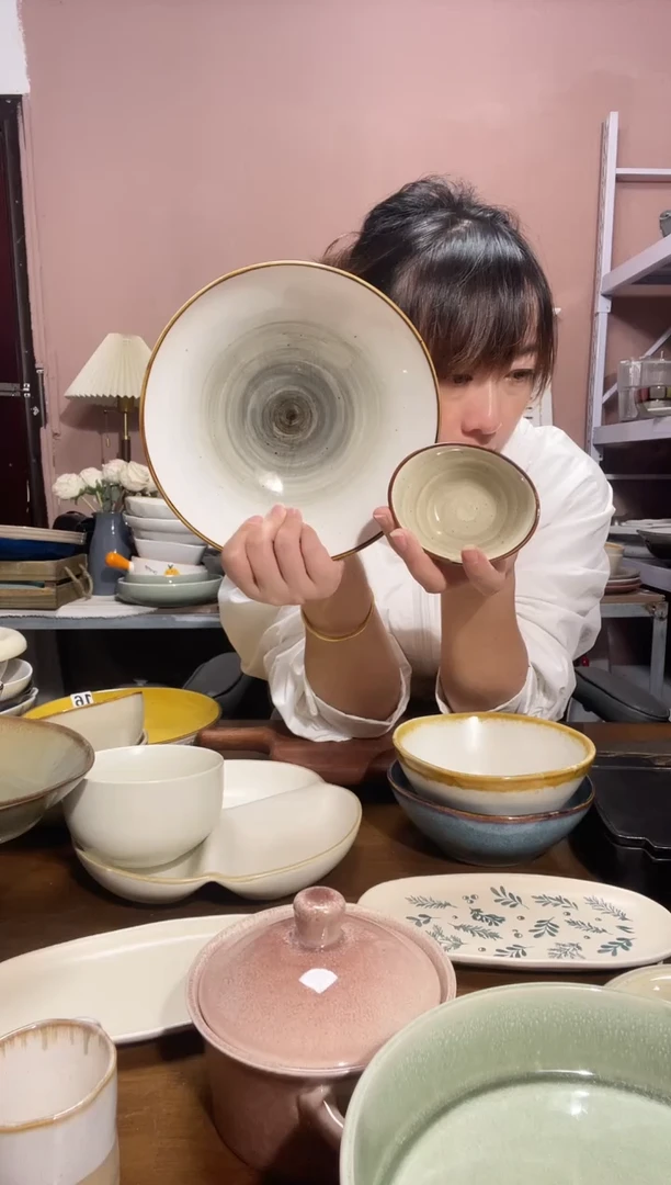 陶瓷微瑕（2个装）灰色星空碗+元宝味碟