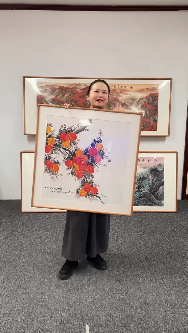 【闪购商品】国画柿子80*80绘画作品