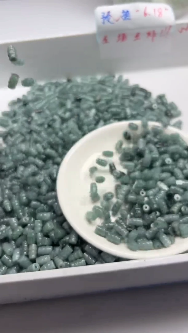 翡翠未镶嵌颈饰w2720翡翠蓝水竹节8*5mm*10颗