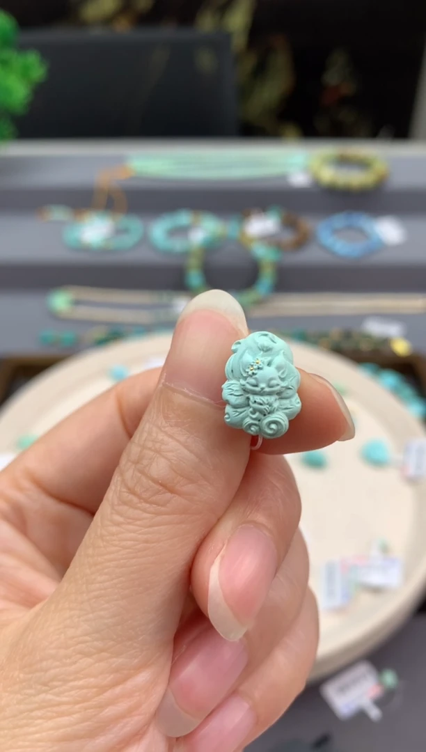 未镶嵌绿松石精工雕刻R96