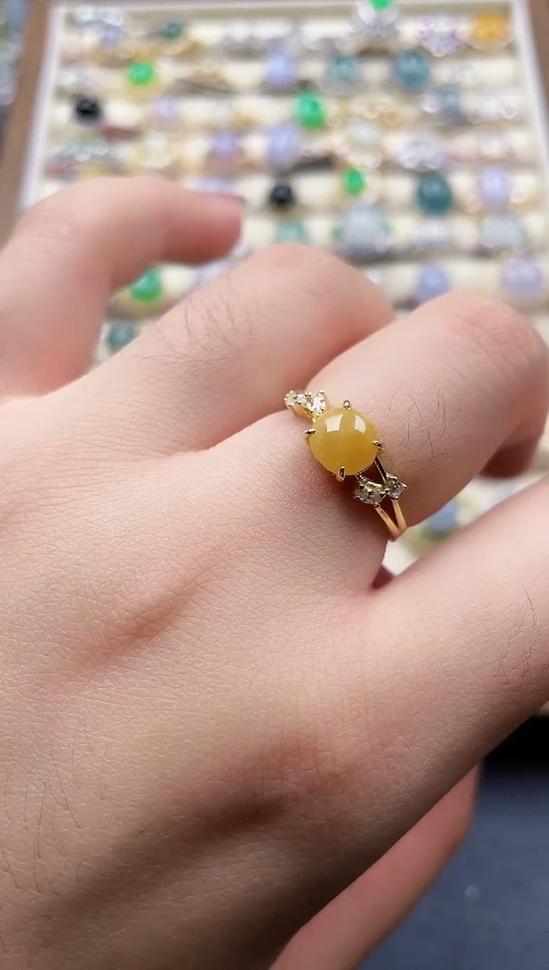 银S925镶嵌戒指翡翠1