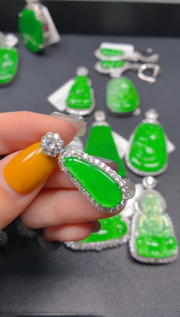 吊坠(不含链)银S925镶嵌翡翠1