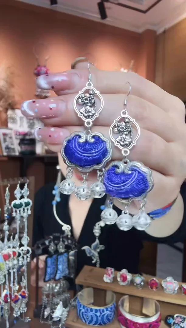 刺绣纯手工民族风耳环