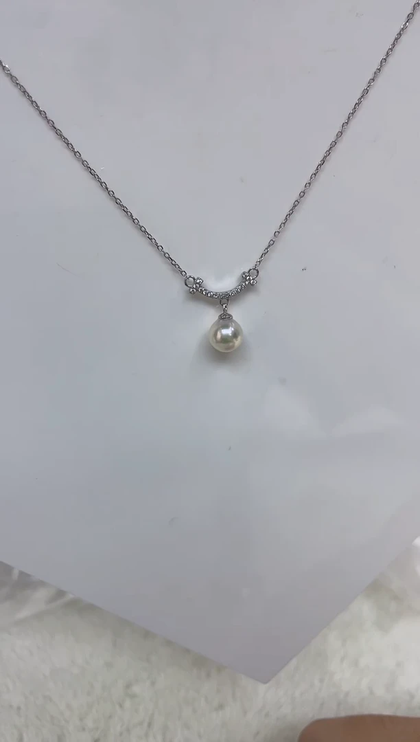 海水珍珠银S925镶嵌颈饰