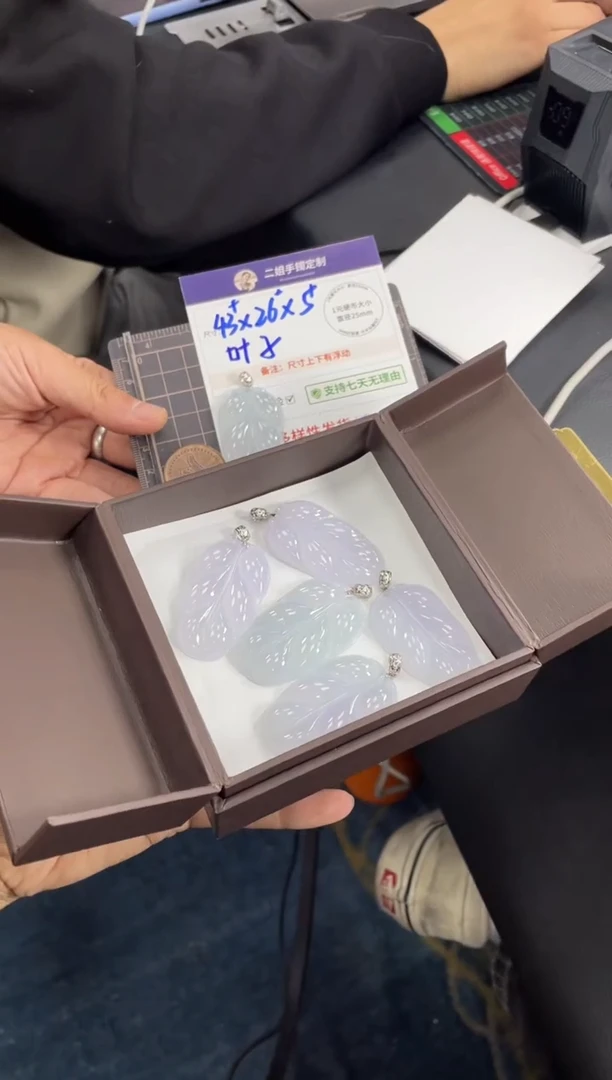 颈饰18K金镶嵌翡翠高货叶子FL15多样性发其一CP配链