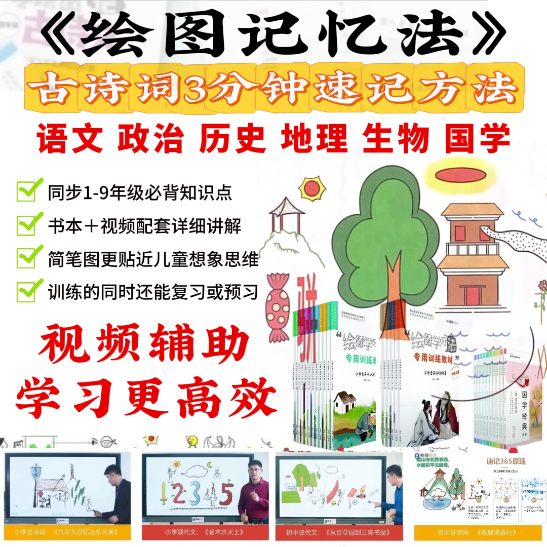 绘图记忆法系列从书古诗词文言文国学经典国学速记方法绘图式