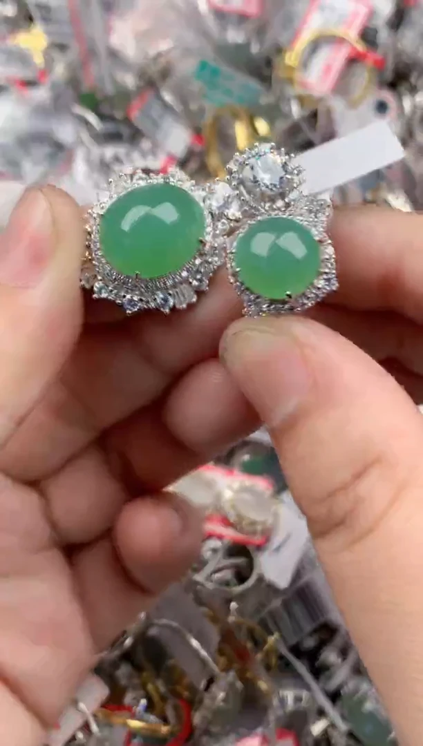 银S925镶嵌戒指翡翠777   7