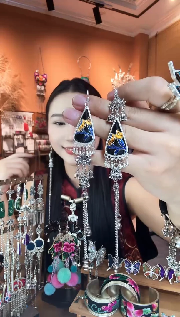 刺绣纯手工民族风耳环