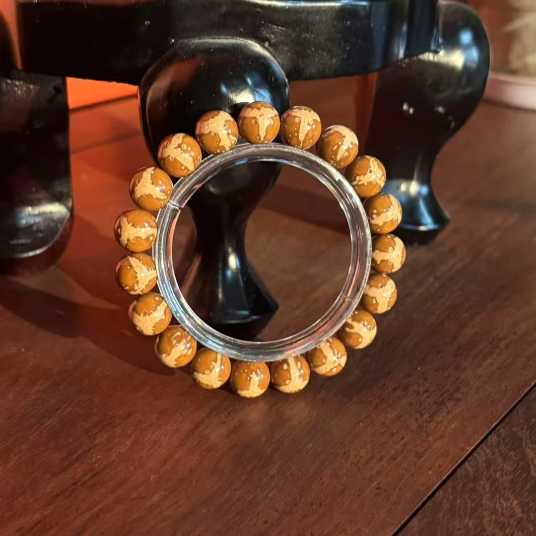 万选级别紫金鼠手串正奔标熊猫正圆光珠11+