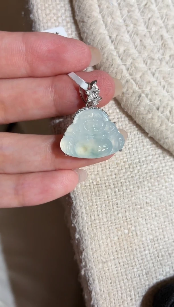 吊坠(不含链)银S925镶嵌翡翠【挽石珠宝】如意