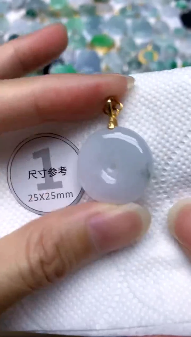 颈饰银S925镶嵌翡翠天然A货翡翠