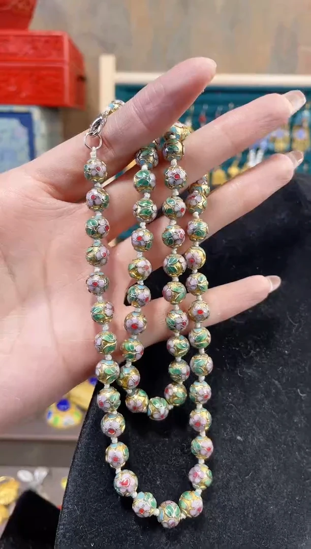 【闪购商品】非遗景泰蓝金地珠链