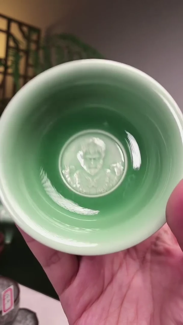 龙泉青瓷茶杯茶器摆件花器2