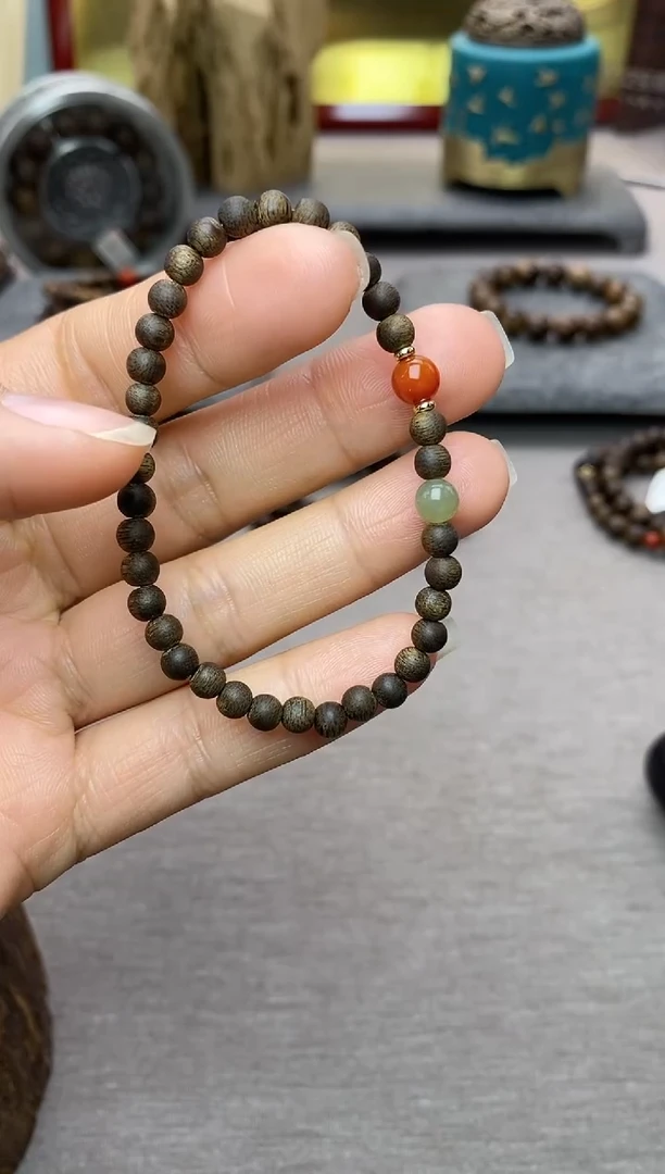 【闪购商品】沉香手串芽庄白棋楠04单圈＋配饰